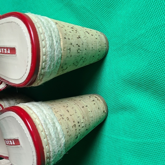 Prada Patent Leather Cork Wedge Sandals 👡 - Picture 8 of 11